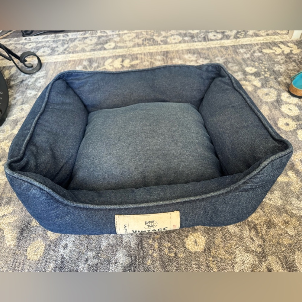 Happy Tails Denim Blue Pet Bed